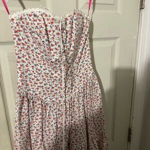 Betsey Johnson House on the Prairie Dress Red Floral Print